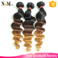 Loose Wave brazilian deep curly ombre hair weave with reasonable cost